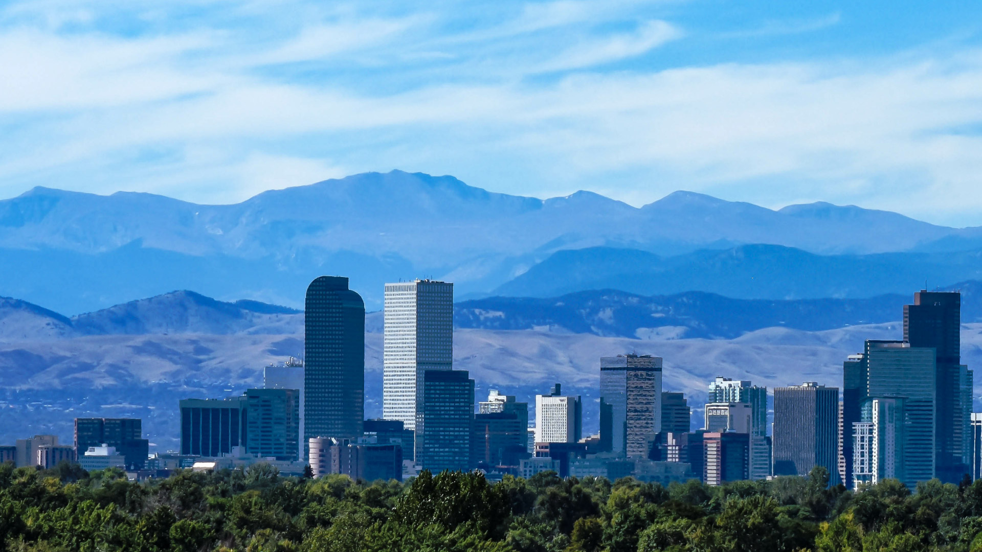A skyline view of Denver, Colorado