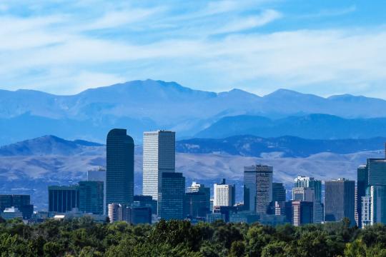A skyline view of Denver, Colorado