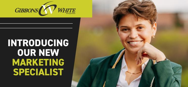 An image of Misha Kline, Gibbons-White's new marketing specialist next to the article headline